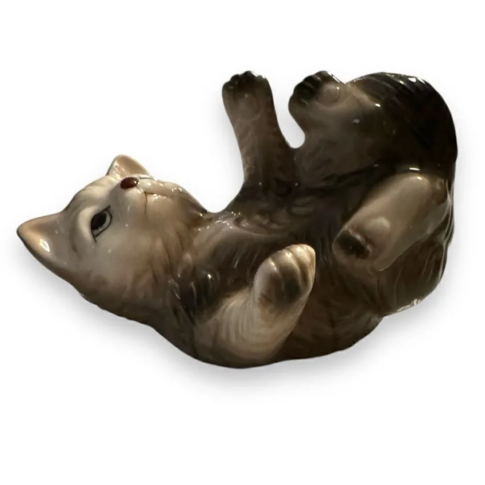 Set of Three Vintage Cat Kitten Porcelain Figurines
